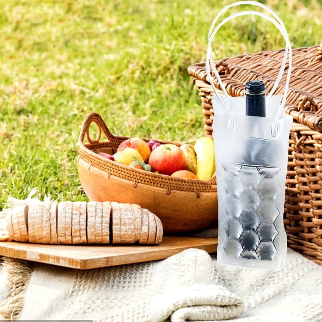 Ice Wine Bag Holder – Champagne, Beer, Whisky & Drink Cooler, Gel Cooling Chiller for Bar Accessories