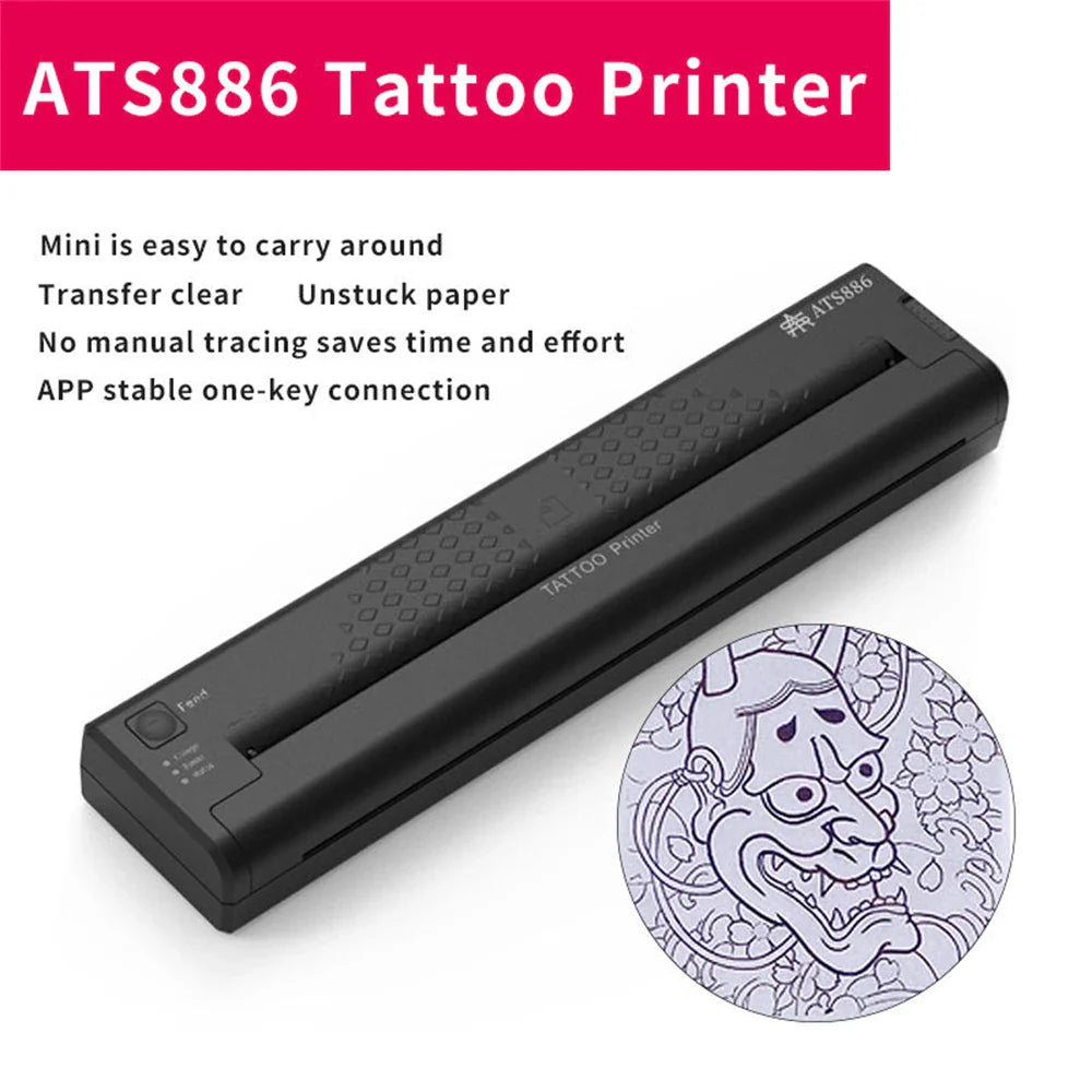 ATS886 Portable Tattoo Stencil Printer – Thermal Stencil Maker & Copier