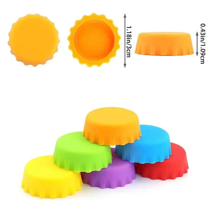 2/6/12pcs Silicone Beer Bottle Caps - Preservative Covers for Wine, Vinegar, Soy Sauce & Bar Accessories (3cm Stoppers)