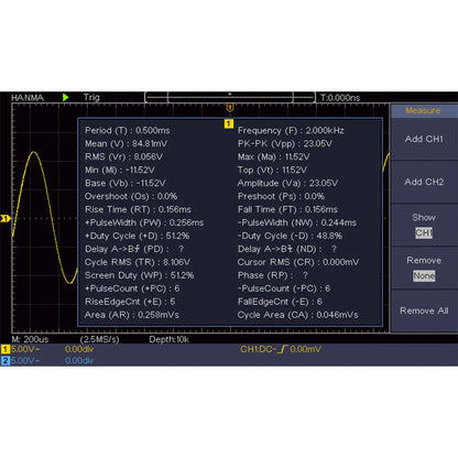 Hanmatek Digital Oscilloscope – 2/4 Channel 110MHz Bandwidth, 1GS/s Sampling Rate, 7'' TFT Display, Desktop Storage Scope