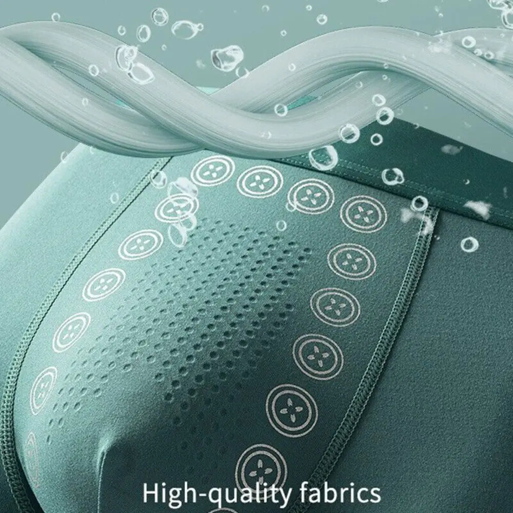 Breathable Magnetic Therapy Men’s Underwear – Polyester Fiber Long-Lasting Boxer Briefs for Male Support, Tightening & Delay