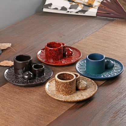 Ceramic Palo Santo Sticks Holder – 4 in 1 Incense Burner, Sage Holder & Ash Catcher Tray for Meditation & Yoga Room