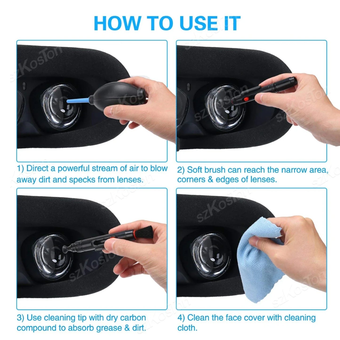 Universal VR Headset Cleaning Kit – Anti-Scratch Lens Pen for Vision Pro, Quest 2/3, PSVR2 & Pico 4