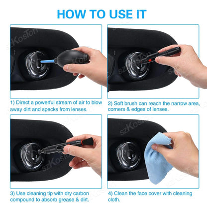 Universal VR Headset Cleaning Kit – Anti-Scratch Lens Pen for Vision Pro, Quest 2/3, PSVR2 & Pico 4