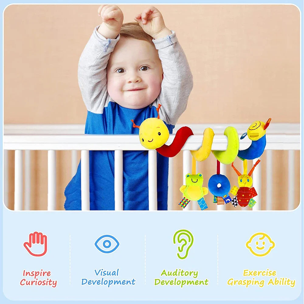 Musical Spiral Activity Toy – Cute Hanging Rattles for Baby Crib, Stroller & Car Seat, Boys & Girls