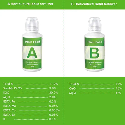 Hydroponic AB Nutrient Solution Set – Plant Fertilizer for Flowers & Vegetables