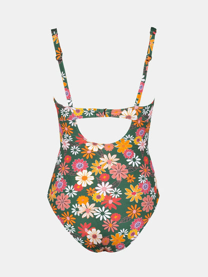 Cupshe Square Neck Drawstring One-Piece Swimsuit – Sexy Back Hook Monokini Beachwear for Women