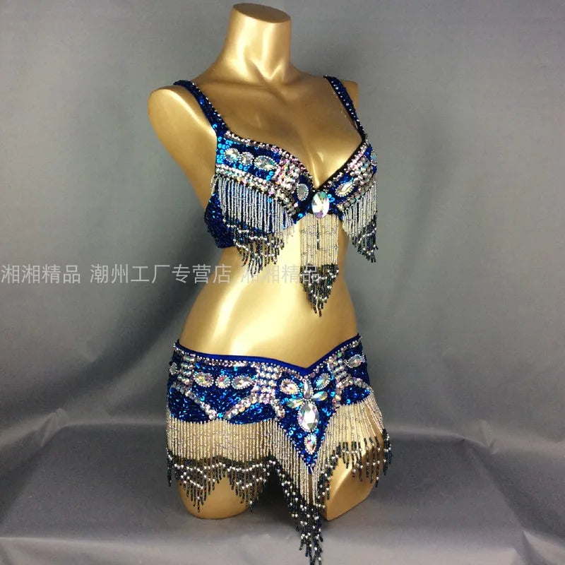 Sexy Girl Belly Dance Costume Set – Bra & Belt Set in 10 Colors for Ladies Bellydancing