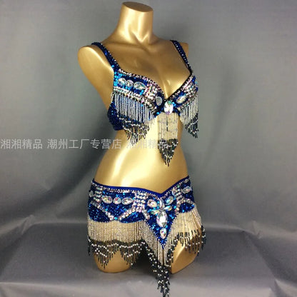 Sexy Girl Belly Dance Costume Set – Bra & Belt Set in 10 Colors for Ladies Bellydancing