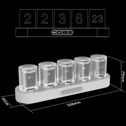 Digital Nixie Tube Clock with RGB LED – Desktop Game Room Décor with Luxury Gift Box