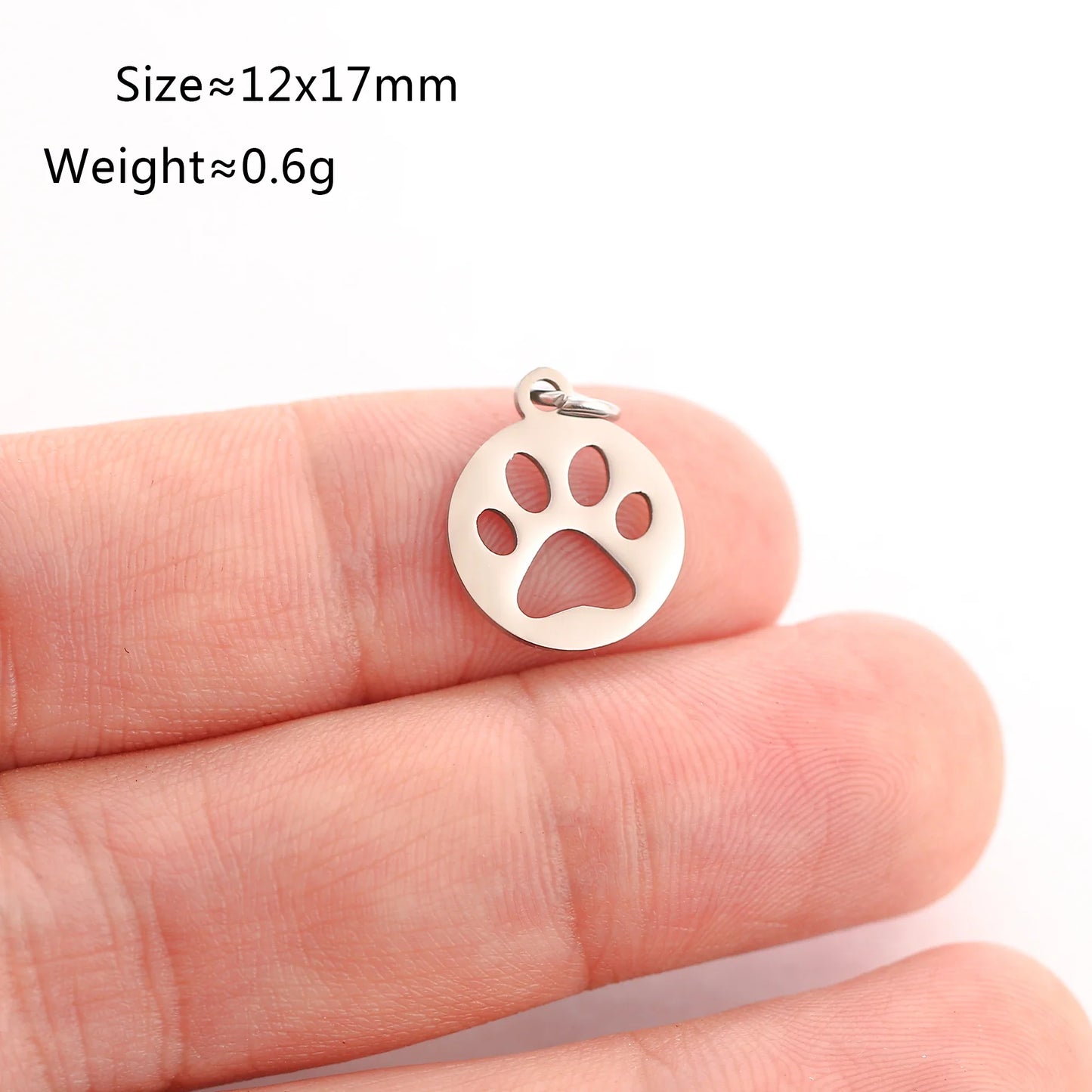 5PCS Animal Claw Charms Set – Stainless Steel Cat, Elephant, Hummingbird & Yoga DIY Pendants for Necklaces & Earrings