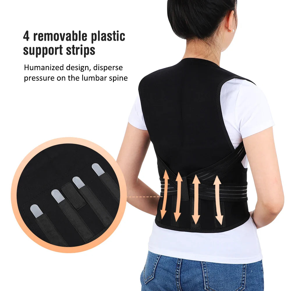 Tourmaline Magnetic Heated Vest — Self-Heating Thermal Waist Brace & Lumbar Support Corset for Posture Correction and Pain Relief