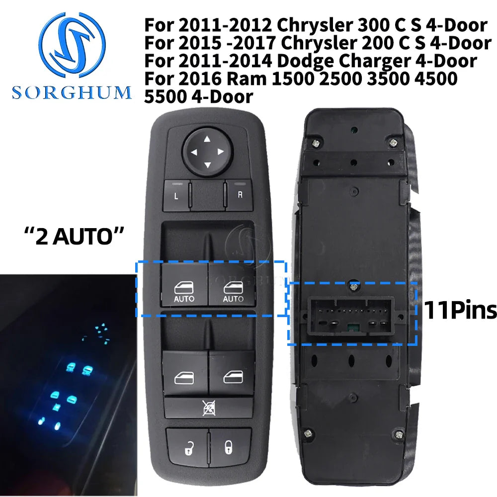 SORGHUM Master Power Window Control Switch – Compatible with Dodge Journey, Nitro, Chrysler & Jeep Liberty (Part 4602544AG / 04602632AG / 68298088AA)