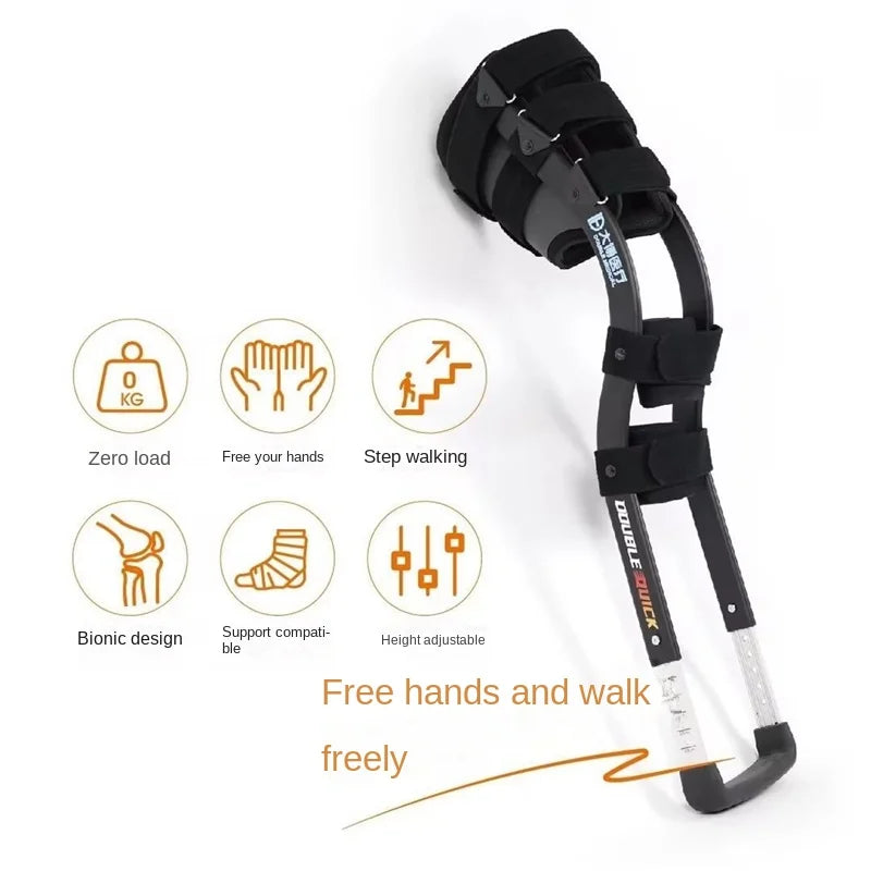 Rehabilitation Mobility Aid – Knee Walker Single-Leg Telescoping Hands-Free Assisted Walking Crutch Stick