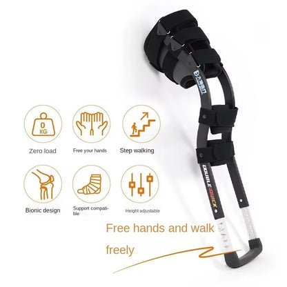 Rehabilitation Mobility Aid – Knee Walker Single-Leg Telescoping Hands-Free Assisted Walking Crutch Stick