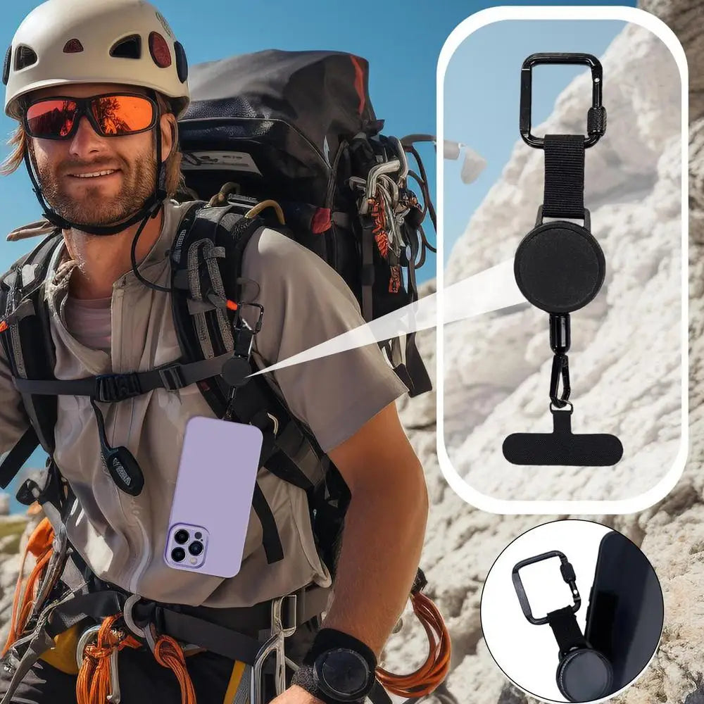 Retractable Anti-Theft Phone Holder — Cellphone Lanyard Strap with Belt Clip, Smartphone Safety Tether for Travel