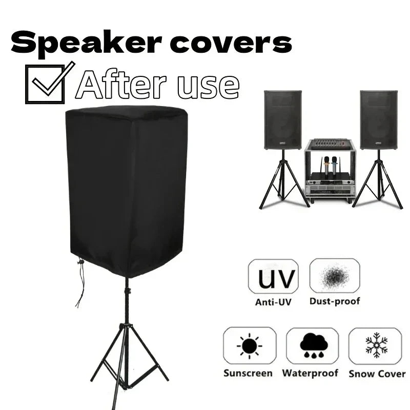 Durable Black 210D Oxford Speaker Cover – Water & Dust Resistant Protective Case for Home Theater & Outdoor Sound Systems, Multiple Sizes Available