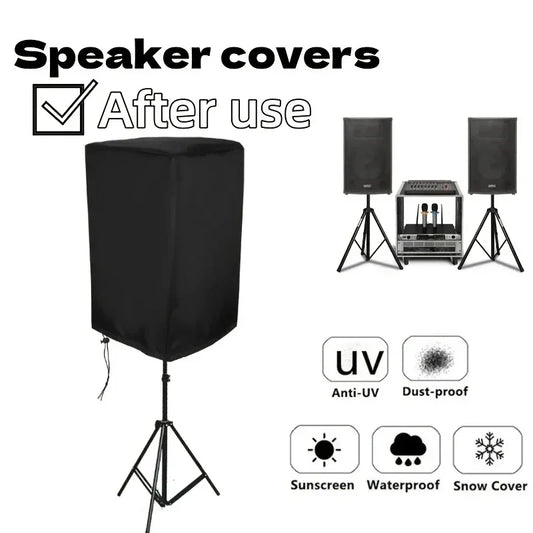 Durable Black 210D Oxford Speaker Cover – Water & Dust Resistant Protective Case for Home Theater & Outdoor Sound Systems, Multiple Sizes Available