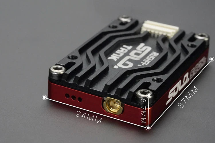 RUSHFPV RUSH TANK SOLO 5.8G VTX Video Transmitter – 48CH 1.6W High Power CNC Shell with Built-in Microphone for RC FPV Racing Drone