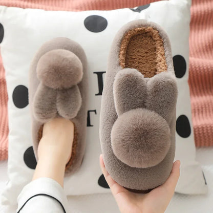 Winter Cotton Slippers for Women & Moms – Plush Cartoon Indoor House Shoes, Soft & Cozy Home Wear for Cold Weather