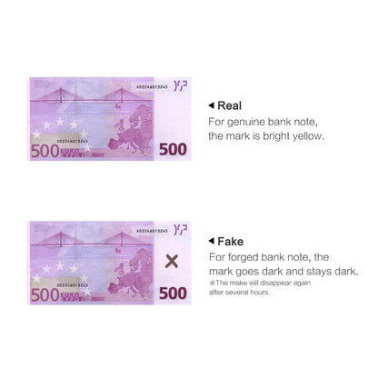 Counterfeit Money Detector Pen – Fake Bill Tester Marker for USD, Euro, Pound, Yen, Won Currency Checking