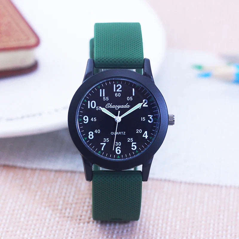 Children's 60-Minute Scale Quartz Wristwatch - Silicone Strap Watch for Boys & Girls, Junior High & Elementary School Exam Watch