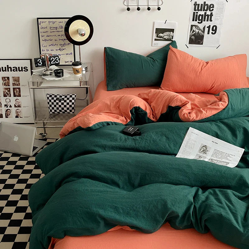 Bedding Comforter Set – Duvet Cover & Bed Sheets with Pillowcases for Queen/King Bed, Edredones de Cama