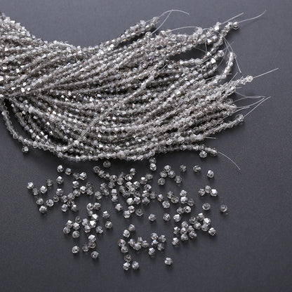 3/4mm Crystal Bicone Glass Beads - White Loose Faceted Beads for DIY Bracelets, Earrings & Jewelry Making
