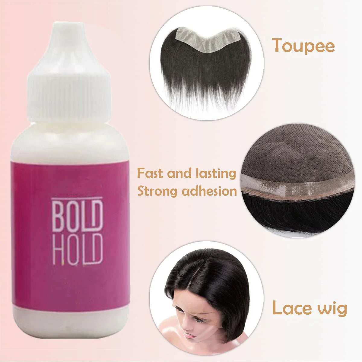 38ml Waterproof Wig Glue — Strong Hold Front Lace Wig Adhesive, Private Label, Accessories for Frontal Closure & Toupee