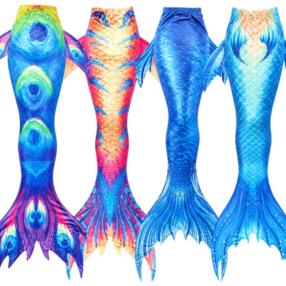 Mermaid Fishtail Cosplay Swimsuit - Beach Swimwear Halloween Costume Without Fins