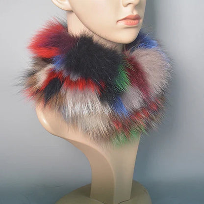 2025 Real Fox Fur Scarf and Headband – Luxury Winter Neck Warmer for Women, 100% Natural Fur, Elastic Ring Muffler