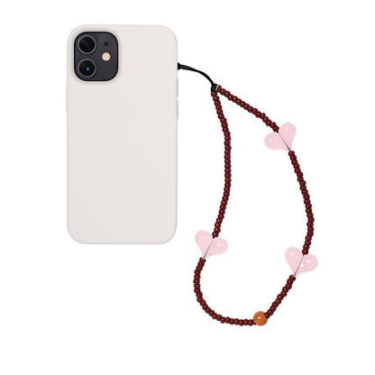 KKBEAD K-Pop Black Matte Bead Phone Charm with Pink Heart Strap –  Phone Chain Lanyard Jewelry Cellphone Accessories for Girls & Fans