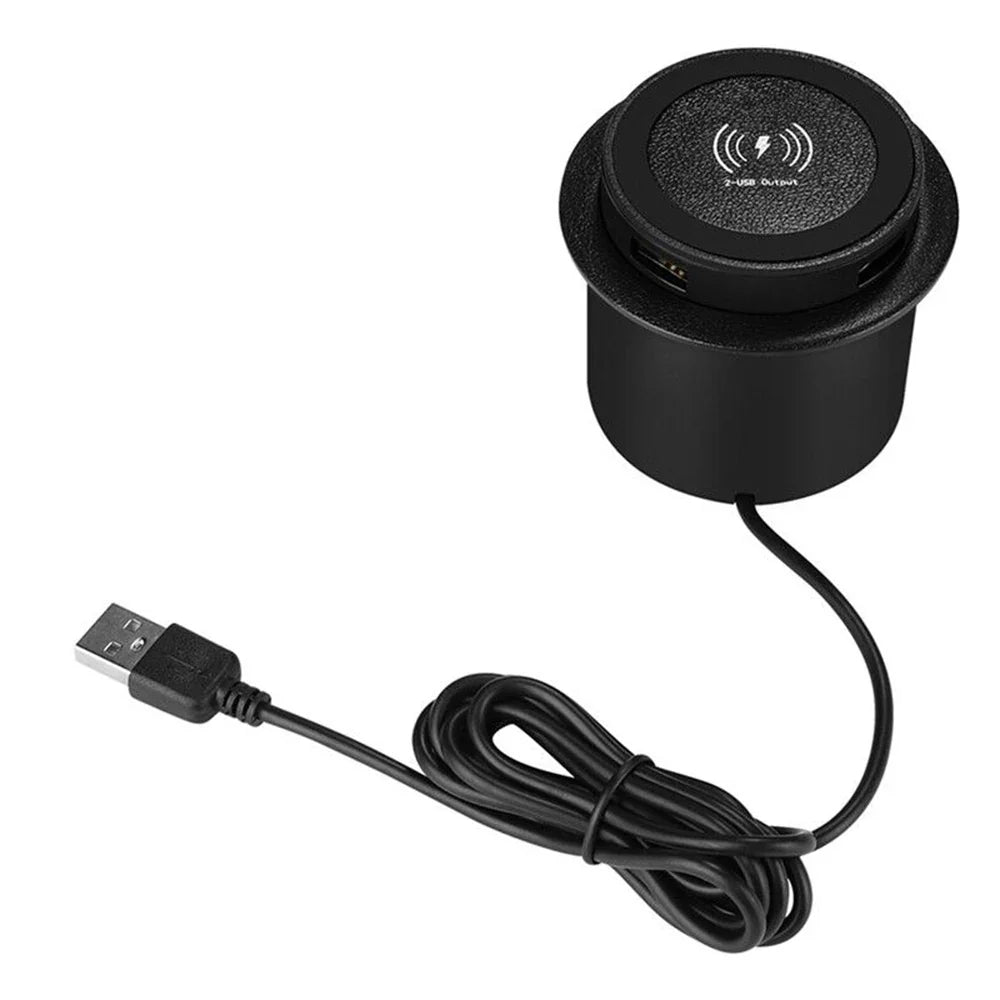 30W Wireless Desktop Charger – Fast Wireless Charging for iPhone, Samsung, Huawei, Xiaomi | Dual USB Phone Charging Station