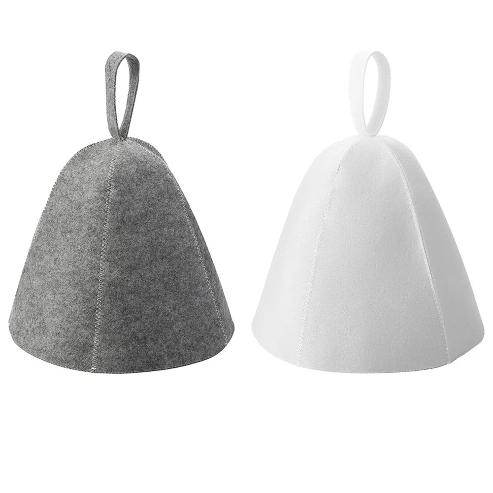 Thick Wool Felt Sauna Hat - Anti-Heat, Quick Towel Drying Hair Turban, Shower Cap for Sauna and Bathroom Accessories