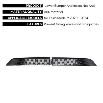 Front Grill Guard Mesh Inserts for Tesla Model Y 2021-2024 – Air Inlet Vent Cover & Bumper Filter Accessories