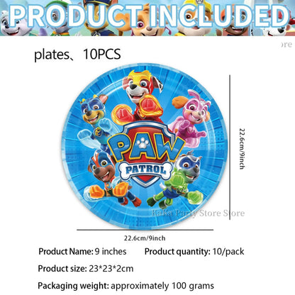 PAW Patrol Birthday Party Supplies Set – Tablecloth, Plates, Cups & Balloons Kids Party Decor for Birthday, Baby Shower & Favors