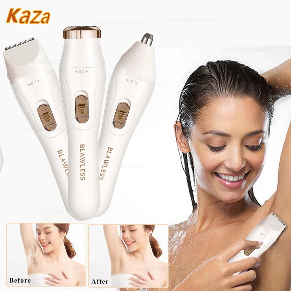 Electric Shaver for Women – Portable Painless Bikini, Facial & Body Trimmer for Underarms and Legs