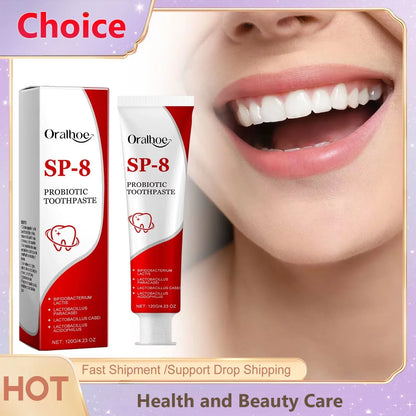 SP-8 Probiotic Whitening Toothpaste – Mint Fresh Breath, Deep Clean, Plaque & Stain Removal for Oral Hygiene