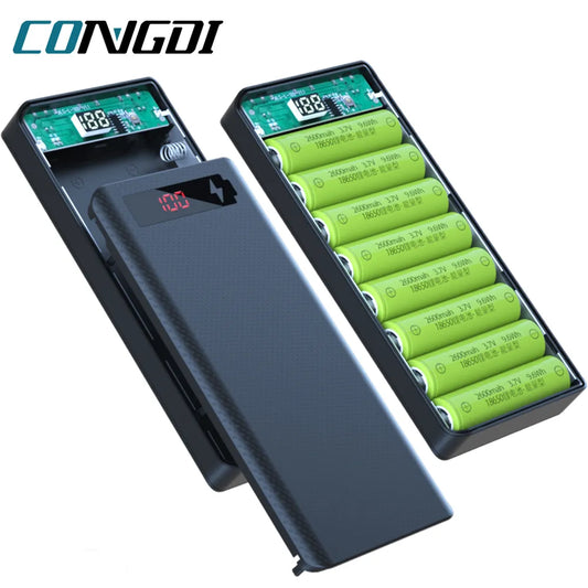 Dual USB Micro USB Type C Power Bank Shell | DIY 18650 Holder Cases | Detachable Battery Charge Storage Box (Battery Not Included)
