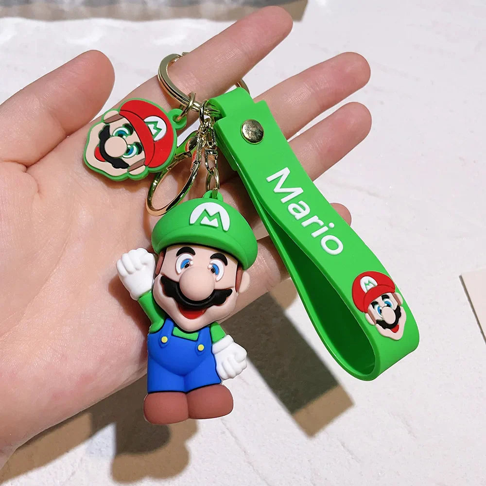 Super Mario Bros Keychain – 27 Cute Cartoon Character Action Figure Toy Doll Gift for Kids