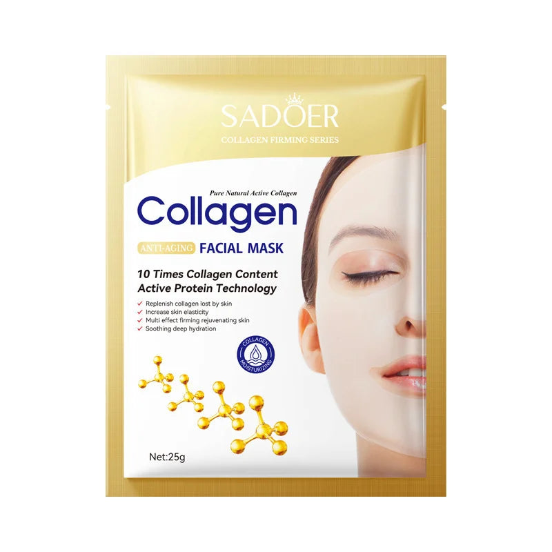 10PCS Collagen Anti-Wrinkle Facial Masks – Korean Skincare for Anti-Aging, Firming, Moisturizing & Brightening