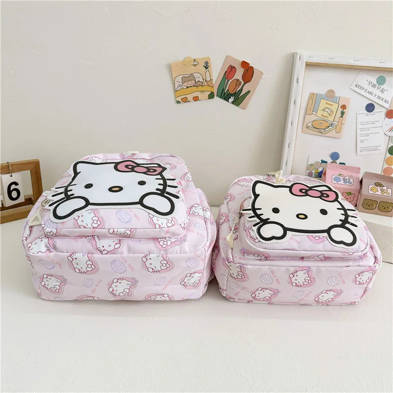 Anime Cartoon Kuromi, Melody & Cinnamoroll Backpack – Kawaii Canvas Schoolbag for Boys & Girls, Hello Kitty Fashion Kids Backpack