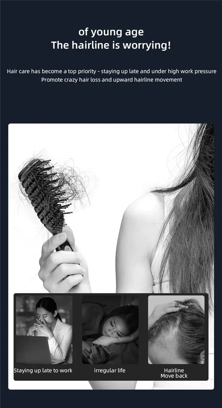 Electric EMS Scalp Massager Comb – LED Light Head Massager with Hair Oil Applicator for Relaxation & Hair Growth, Suitable for All Hairstyles