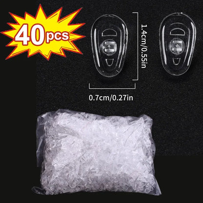 DIY Clear Oval Air Chamber Eyeglass Nose Bracket - Silicone Nose Pads, Anti-Drop Eyewear Bracket for Sunglasses & Glasses Accessories