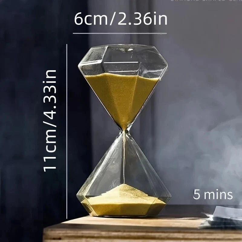 5-Minute Diamond Hourglass Timer - Decorative Sand Timer for Indoor & Outdoor Use