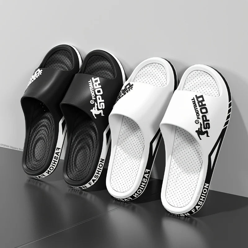 2025 Men’s Summer Slippers – Soft PVC Outdoor Sports Sandals, Thick Anti-Slip Cool Beach & Home Slides