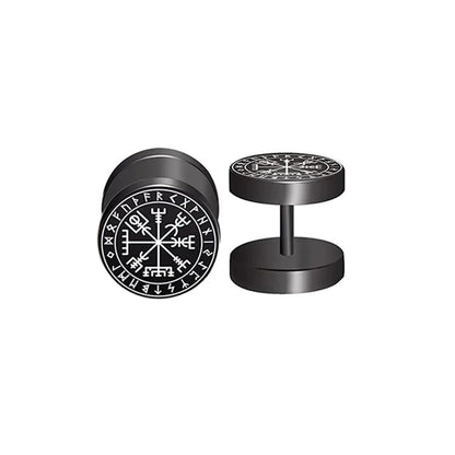 2pcs 18G Stainless Steel Viking Rune Stud Earrings – For Men & Women, Cartilage Tragus Helix Piercing Jewelry