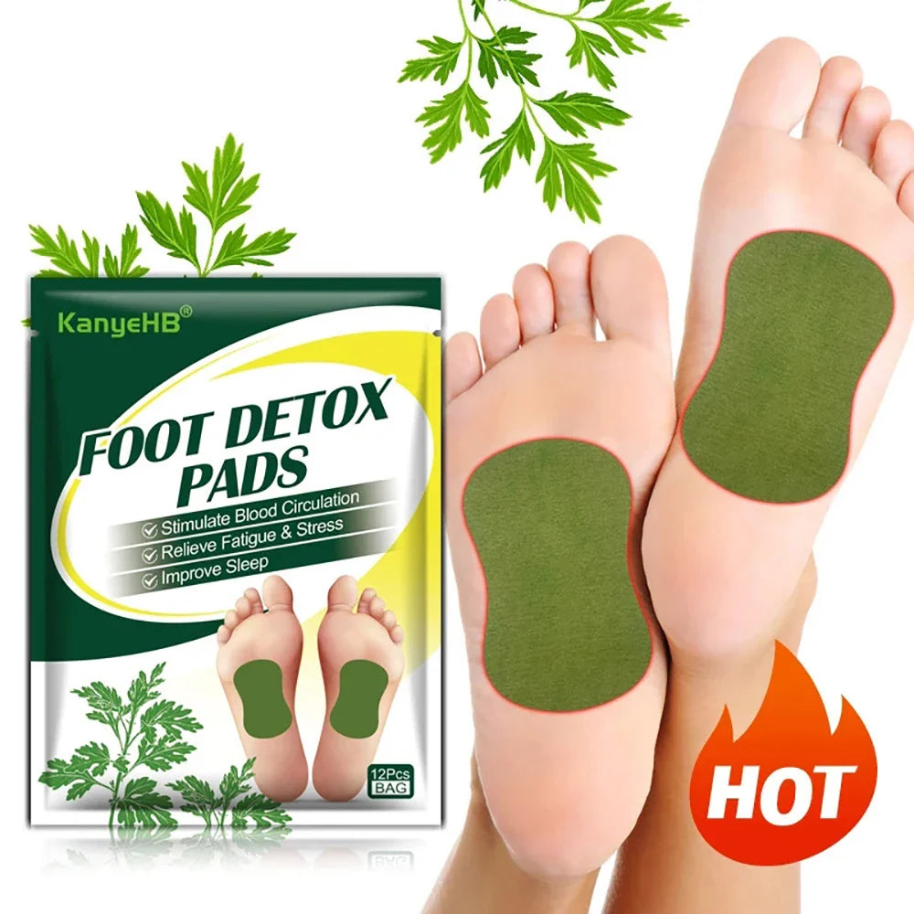 Detox Foot Patches – 12/24PCS Natural Herbal Pads with Wormwood & Artemisia for Toxin Cleansing, Stress Relief & Better Sleep