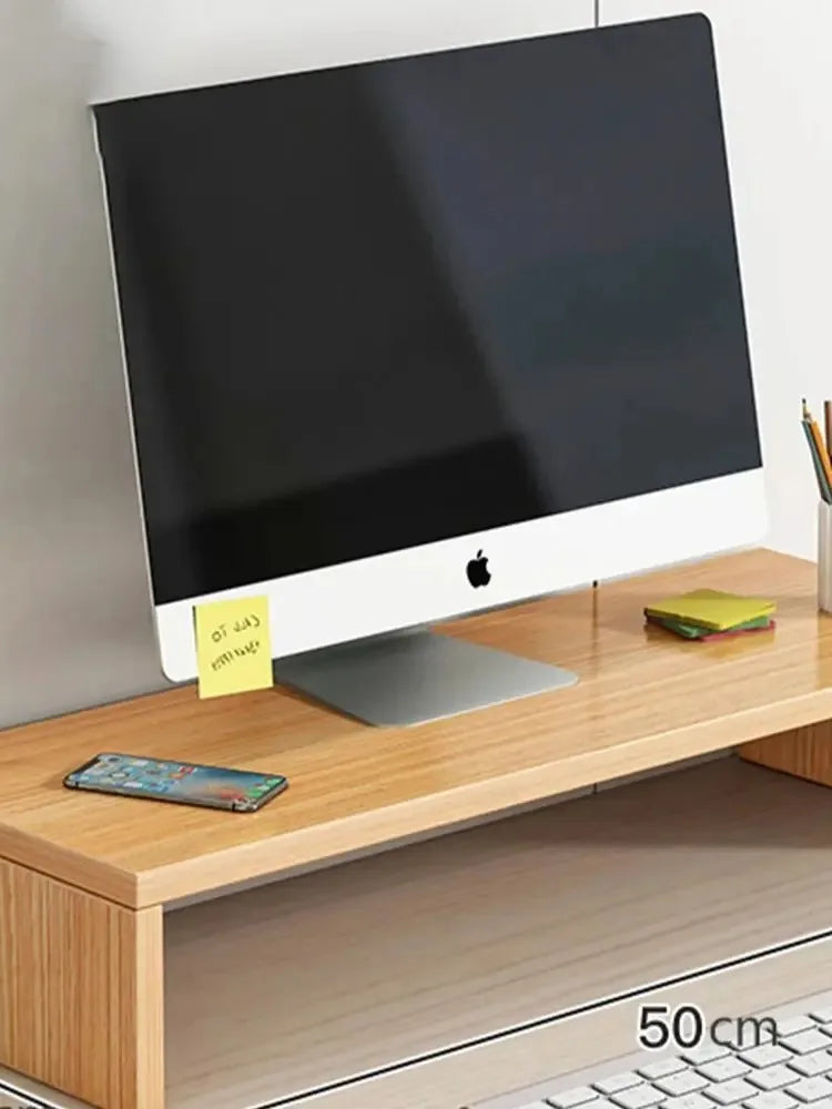 Desktop Monitor Stand Riser – Office Computer Shelf with Storage Base for Screen, Notes & Desk Organization