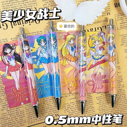 4PCS Sailor Moon Usagi 0.5mm Ballpoint Pens – Anime Writing Pens for Kids & Office Gifts